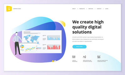 網(wǎng)頁設(shè)計模板集?，F(xiàn)代矢量插畫概念為網(wǎng)站和移動網(wǎng)站開發(fā), Seo, 移動應(yīng)用, 業(yè)務(wù)解決方案。易于編輯和自定義